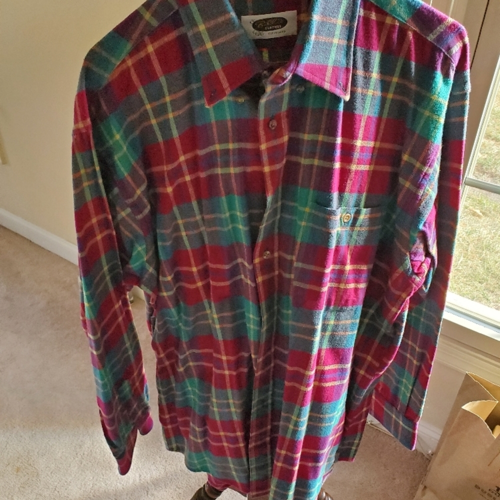 Bills Clothes Cleveland Multicolor Plaid Shirt 100% Cotton Large